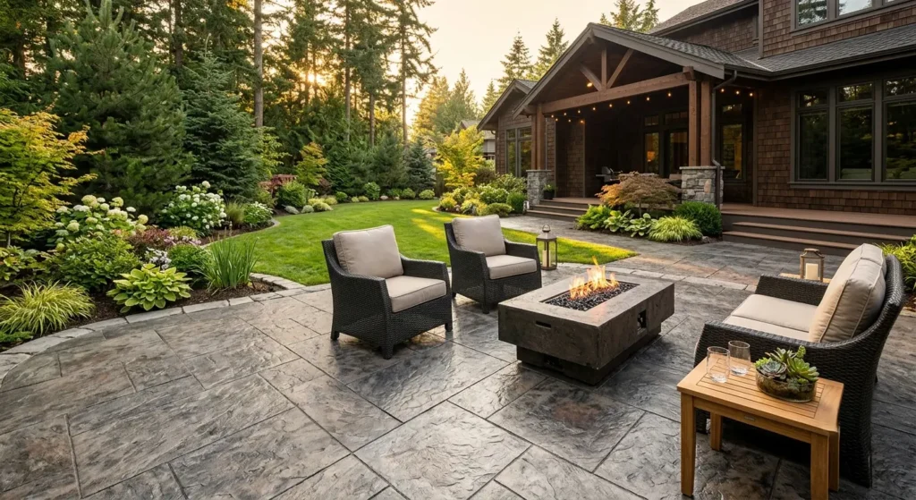 stamped concrete patio Sammamish WA
